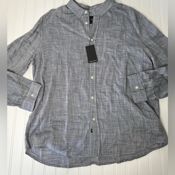 Rails Men's Regular Fit Wyatt Shirt Navy Chambray XXL 2XL Button Down NEW 913 - Picture 1 of 5